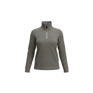 Chaps Black White Striped Quarter Zip Mock Neck Pullover Sweater-Womens Small